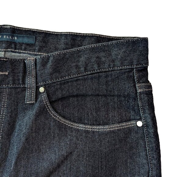NWT PERRY ELLIS jeans Sz 32 x 32 SLIM FIT STRAIGHT LEG STRETCH LOW Dark Indigo - Picture 5 of 14